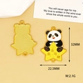 Detail view of panda and star alloy charm with measurements and weight specifications - Bright Future Panda
