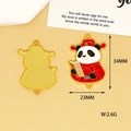 Macro view of Chinese panda charm showing dimensions and detailed enamel design - Bright Future Panda