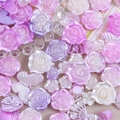Perlmutt-Barock-Harz-Anhänger-Set mit Rosen und Schmetterlingen für DIY-Handwerk - Traumhaftes Barock Mix-Ball