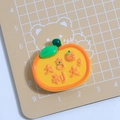 Breloque orange en résine avec vœux de chance pour bricolage et artisanat - Plat de Fruit - Grande Fortune
