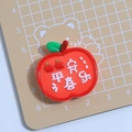 Breloque pomme rouge en résine avec feuille verte et texte de bénédiction DIY - Plat de Fruit - Paix et Joie