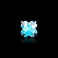 Hellblauer glücks-kleeblatt zirkonia ohrstecker für knorpel- und helixpiercings - Einzelstück / Hellseeblau