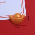 Mini-Gold-Sycee aus Harz für DIY-Schmuck, 22mm x 15mm, mit glitzerndem Metallic-Finish - Großer Barren