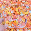 Colorful resin cartoon character charms for DIY cream glue craft and phone case decor - Color Mix By Weight - Vibrant Orange Tones / Sold By Weight