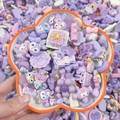 Assorted purple DIY resin charms featuring cute animals, flowers and bows for crafts - Color Mixing By Weight - Mysterious Purple / Sold By Weight
