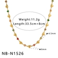 Vergoldete Halskette aus Edelstahl mit mehrfarbigen herzförmigen Steinanhängern - Mehrfarbiger Herzanhänger (NB-N1526) / 18K-Gold