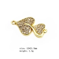 Makroaufnahme von Herzschmuck-Verbinder aus Gold mit weißen Zirkonia-Mikropavé-Besatz - Mikro-Pave Weißes Zirkonia Herz Stil 9
