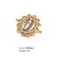 Dettaglio connettore bracciale Vergine Maria con zirconi, pezzo gioielleria sacra 19x22mm - Stile Vergine Maria Motivo Raggi di Sole (6)