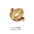 Connecteur Vierge Marie doré avec zircons colorés pour la création de bijoux DIY - Style Double Oreille Relief 5 (4854444920734)