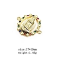 Connecteur Vierge Marie avec zircons colorés pour création de bijoux, 17x19mm - Style Anneau Extérieur Simple 10 (4854444920743)