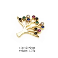 Golden tree of life jewelry connector with multi-color cubic zirconia stones, size 21x24mm - Multicolor Pave Tree Life Connector (1)