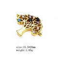 Connettore albero magico dorato con zirconi colorati per gioielli fai da te, 15,5x20mm - Pendaglio a Forma di Albero Zirconia Multicolore (5)