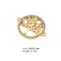 Dettaglio connettore albero della vita in zirconi 20x26,5mm per la creazione di bracciali DIY - Connettore Albero Anello Pavè Zirconia Bianca (7)