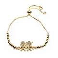 Adjustable gold box chain bracelet with micro-p鑲zircon boy charms and slide clasp - Double Boy Style (7)