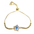 Detail of adjustable gold star evil eye bracelet with cubic zirconia and slide clasp - Star Style (7)