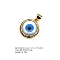 Detail of evil eye pendant with micro-set zircon and shell, size 15.5x18x3.5mm - Beaded Edge Round Style (5)