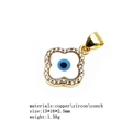 Detail view of evil eye clover pendant with zircon inlay and product dimensions - Four-leaf Clover Style (8)
