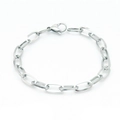 Minimalistisches 6mm silbernes Edelstahl-O-Link-Kettenarmband für Damen und Herren - Stahlfarben / 17cm