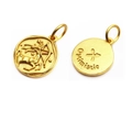 Colgante Sagitario de oro mate con relieve de arquero y grabado Optimistic - Sagitario