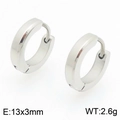 Minimalist silver stainless steel hoop earrings 13x3mm size for men and women unisex style - Smooth Round Huggie (KE122437-KC) / 13x3mm Pack / Steel