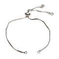 Bracciale a catena veneziana argento regolabile con chiusura a scorrimento e anelli - Stile Chiusura a Scorrimento / Oro Bianco / Colore Argento