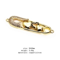 Gold-plated safety pin connector with micro-pave zircons and heart details for DIY jewelry - Triple Heart Safety Pin Style (1)