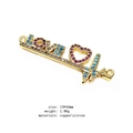Colorful LOVE zircon connector with heart EKG design for DIY jewelry bracelets - LOVE EKG Connector (2)