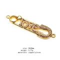 Connettore a graffetta LOVE in rame dorato con zirconi micro-set per bracciali fai-da-te - Stile Graffetta LOVE (7)
