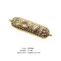 Connettore LOVE dorato con zirconi per bracciali fai-da-te, ciondolo in ottone 8x32mm - Connettore Rettangolare LOVE (10)