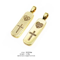 Détails des pendentifs en cuivre doré avec motifs de cœur, croix et pierres de zircon - Style Coeur et Croix (1)