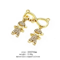 Detailed view of a gold infinity Love pendant with micro-paved zircon boy charms - Infinity Love Dual Boys (1)