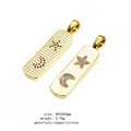 Détails de pendentifs en cuivre plaqué or 18K avec incrustations d'étoiles et lune - Style Étoile Lune et Pointillé (2)