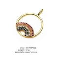 Detail of round gold-plated copper pendant with colorful rainbow zircon micro-inlays - Colorful Zirconia Rainbow (6)