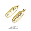 Détail du pendentif LOVE doré avec incrustation de zircon et gravure braille élégante - Style Lettre LOVE Blanc (5)