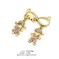 Golden infinity love pendant with micro-pave zircon boy and girl charms, 22x27mm size - Infinity Love Boy and Girl (2)