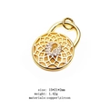 Golden micro-pave zircon heart lock pendant made of copper for jewelry making - Hollow Floral Pattern Lock (7)