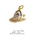 Golden copper butterfly pendant with multicolor micro-pave cubic zirconia stones - Small Colorful Butterfly (9)