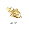 Detail of 14x24mm gold Hamsa Hand connector with pave zircon for DIY bracelet making - Hamsa Hand Style (4)