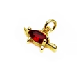 Golden dinosaur pendant with red marquise zircon for necklace and bracelet jewelry - Turtle Shape / Style A Red
