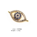 Micro-pave cubic zirconia evil eye connector charm for DIY jewelry making 11x24mm - Blue Zircon Eye Style (2)