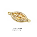 Detailed macro view of gold evil eye jewelry connector with white zircons for DIY bracelet - Hollow Eye Style (3)