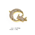 Detail von 15,5x24mm Gold Mond-Kronen-Verbinder mit Zirkonia-Pflaster für Schmuckherstellung - Mondkronen-Stil (5)