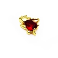 Golden animal charm pendant with a pear-shaped red zircon stone for jewelry making - Style A Red