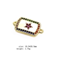Makro-Detail des Regenbogen-Zirkon-Rechteck-Verbinders mit lila Stern für DIY-Schmuck - Regenbogen Stern-Stil (7)
