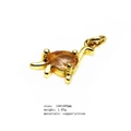 Golden dinosaur pendant with champagne zircon stone for DIY jewelry making - Champagne