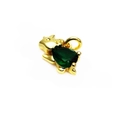 Gold dinosaur pendant with green teardrop zircon for necklaces and bracelets - Style A Green