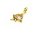 Golden dinosaur pendant with pear-shaped cubic zirconia and sleek polished metal finish - B White