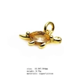 Golden turtle charm with pear-shaped yellow zircon and polished copper finish - C Champagne