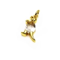 Golden little dinosaur charm with a large teardrop cubic zirconia inlay pendant - Style B - White