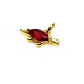Golden dinosaur pendant featuring a large marquise cut red gemstone and micro-inlay - C Red